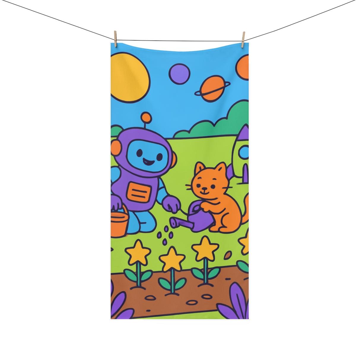 Rocket Garden Guardians trendy hand towels