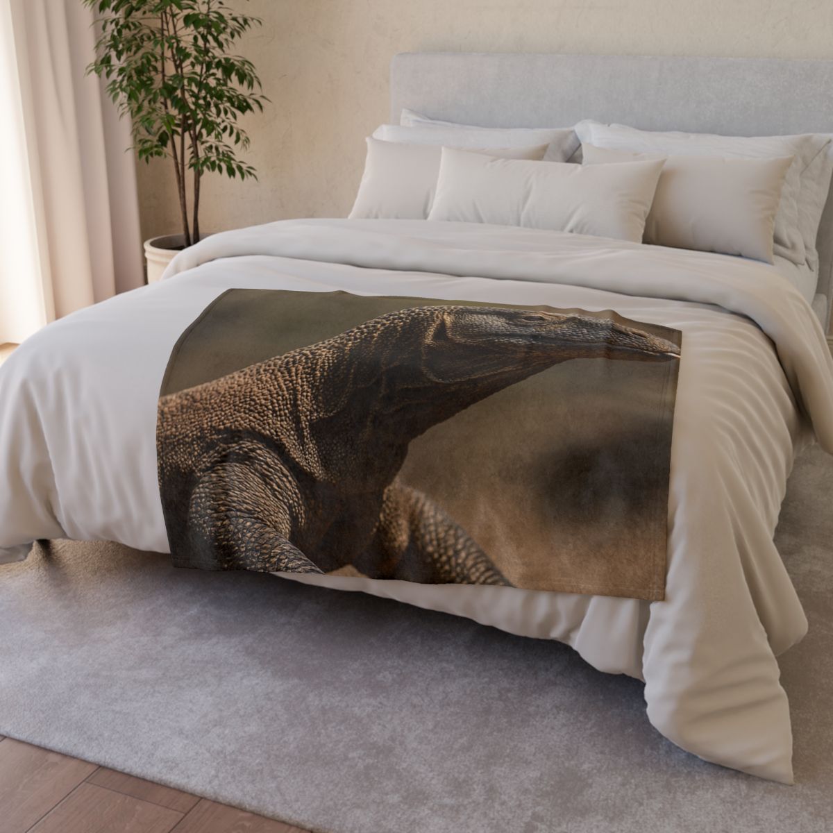 Ancient Sentinel Komodo Dragon decorative home blankets