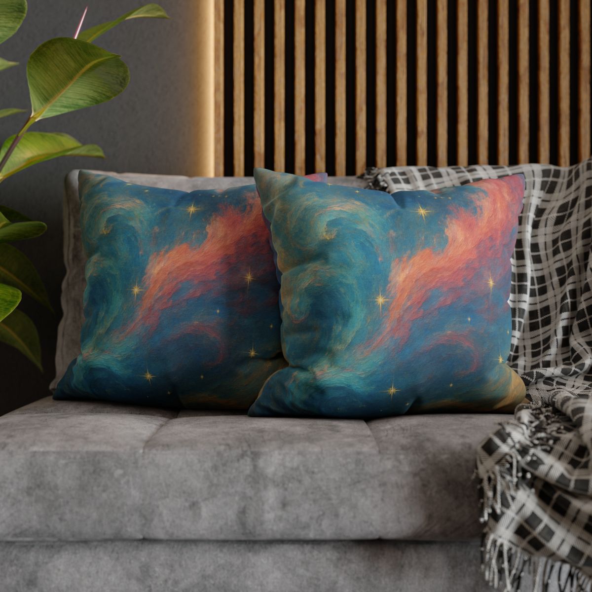 Chromatic Nebula Tidal Bloom stylish decorative pillowcases