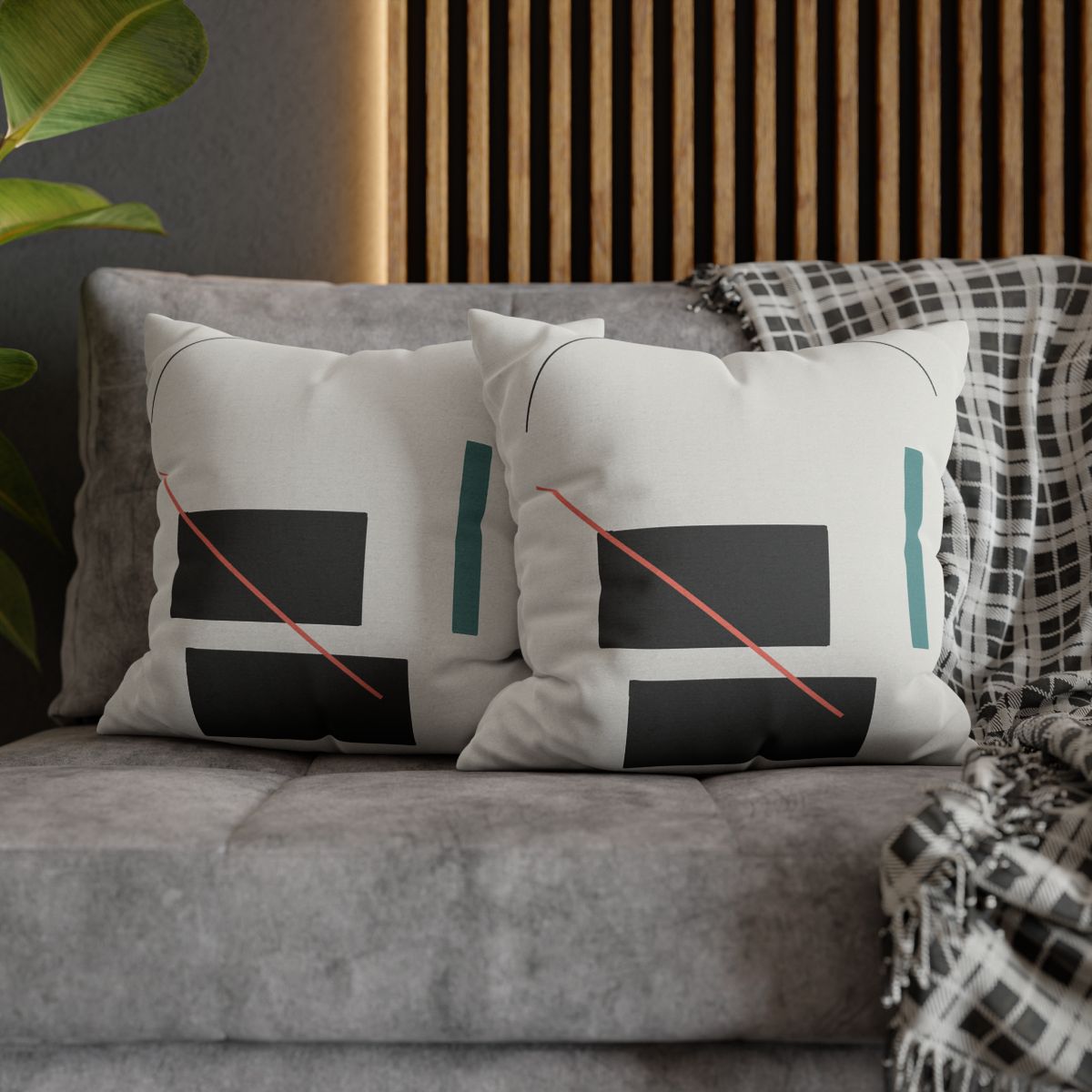 Stacked Rectangles With Crossing Arc trendy patterned pillow cases