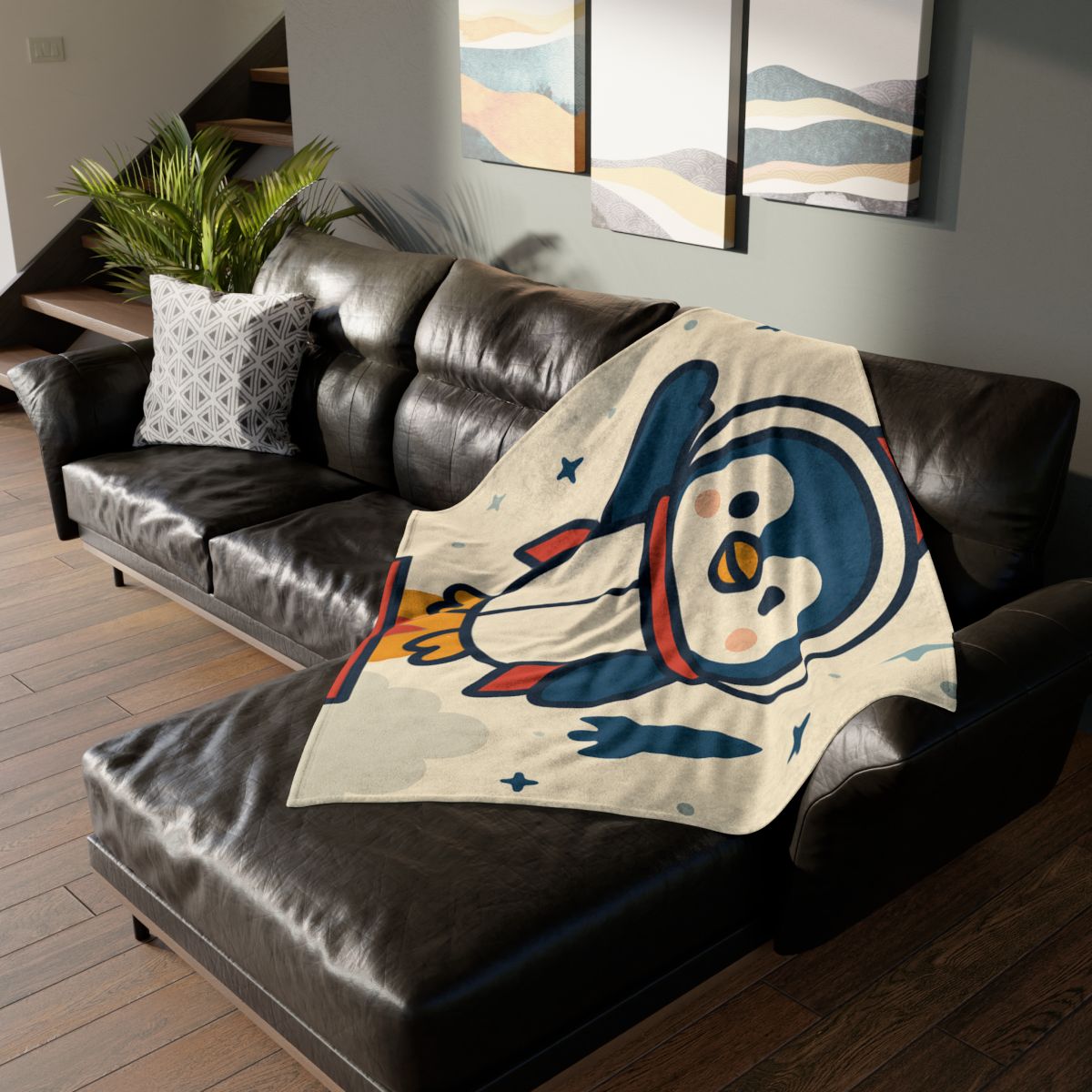 Rocket-Pilot Penguin trendy patterned blankets