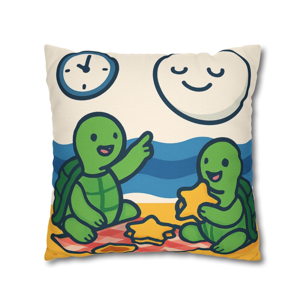 Moon Turtles Tide Time Picnic personalized pillow covers