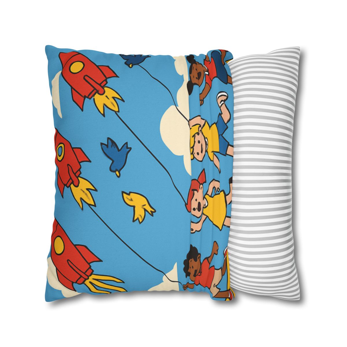 Rocket Kite Race designer print pillow cases