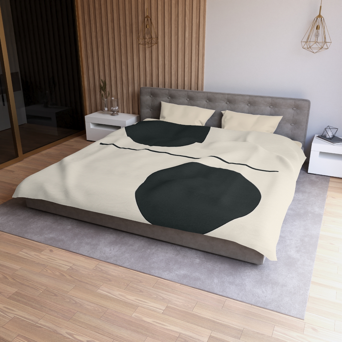 Offset Circle Bar Pairing soft comforter duvets