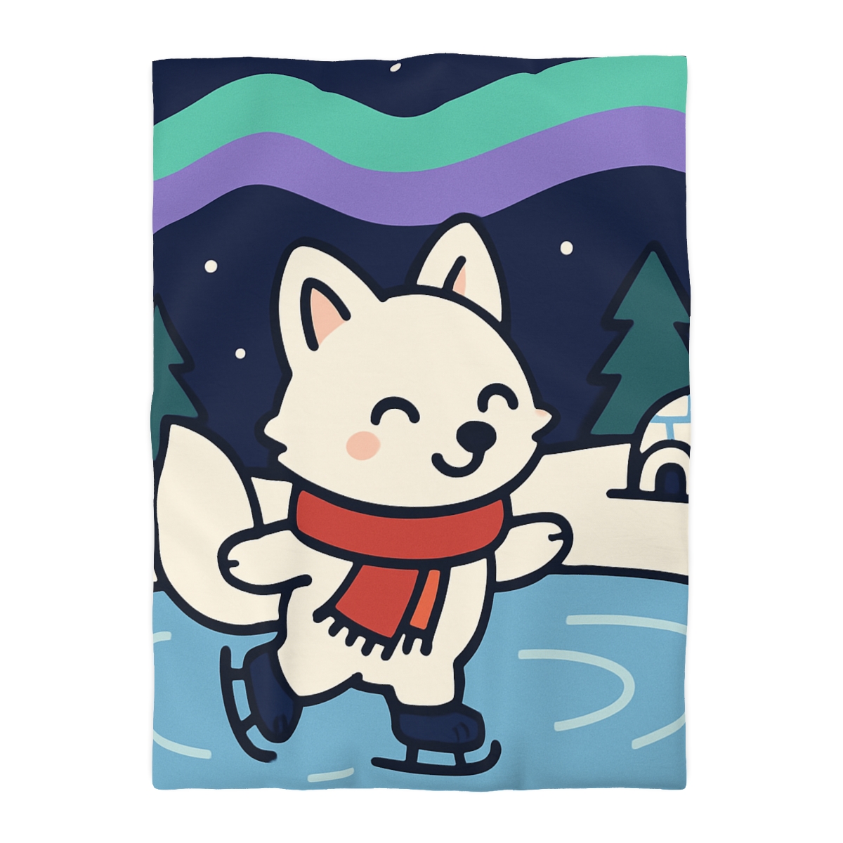 Aurora Snow Fox Skate Night custom duvets