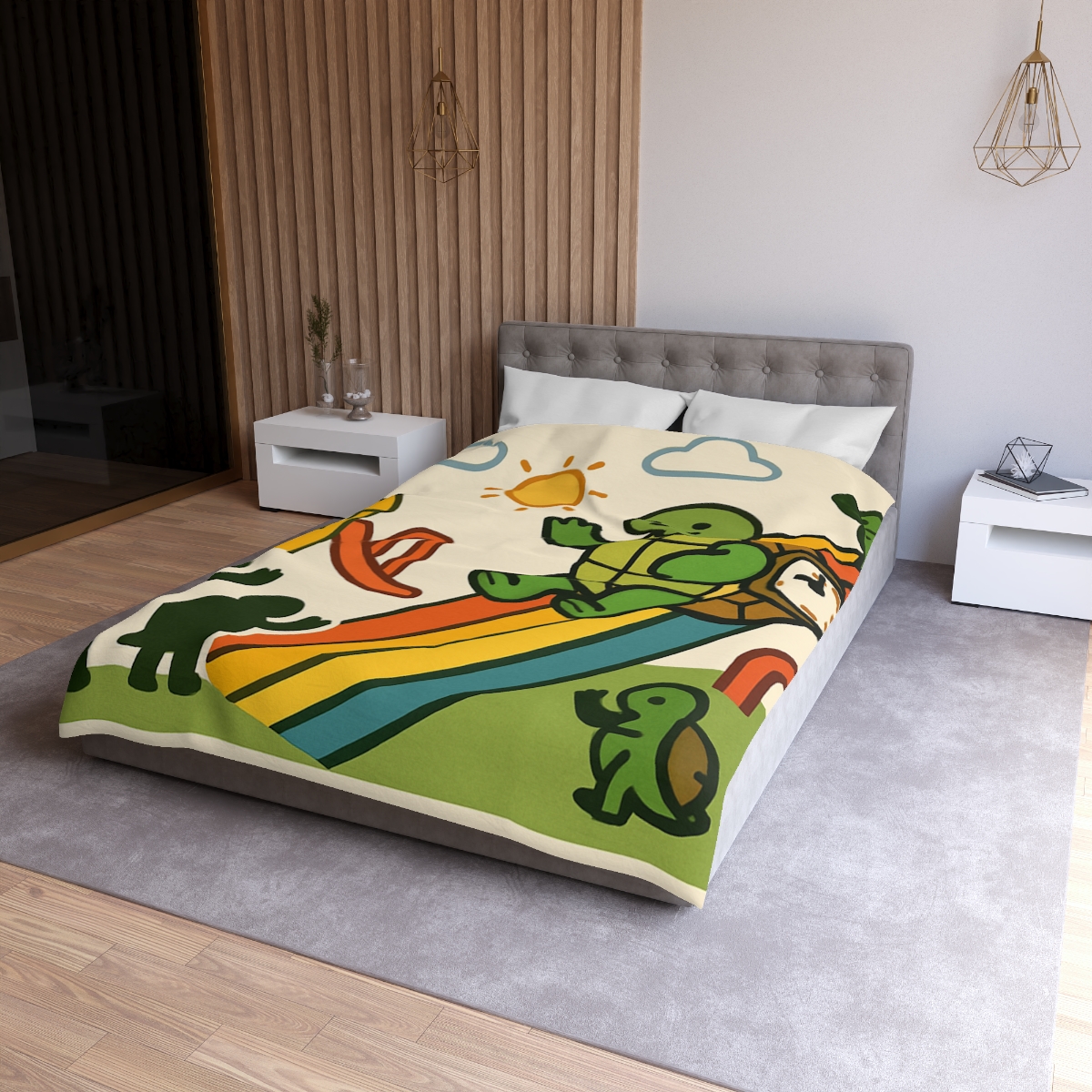 Time Traveling Tortoise Playground unique patterned duvets
