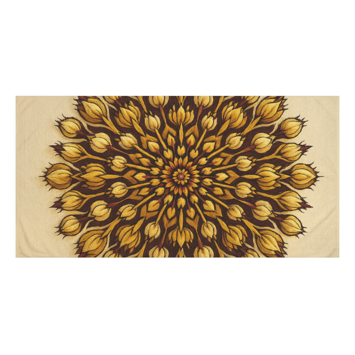 Bud Burst Radial Tapestry personalized bath towels
