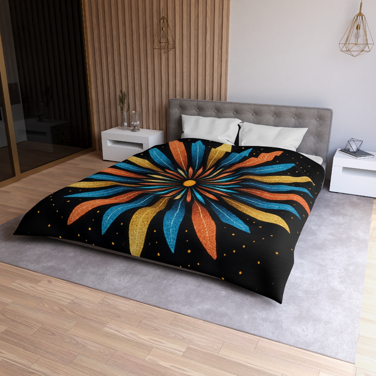 Starburst Mandala Bloom personalized bedding duvets