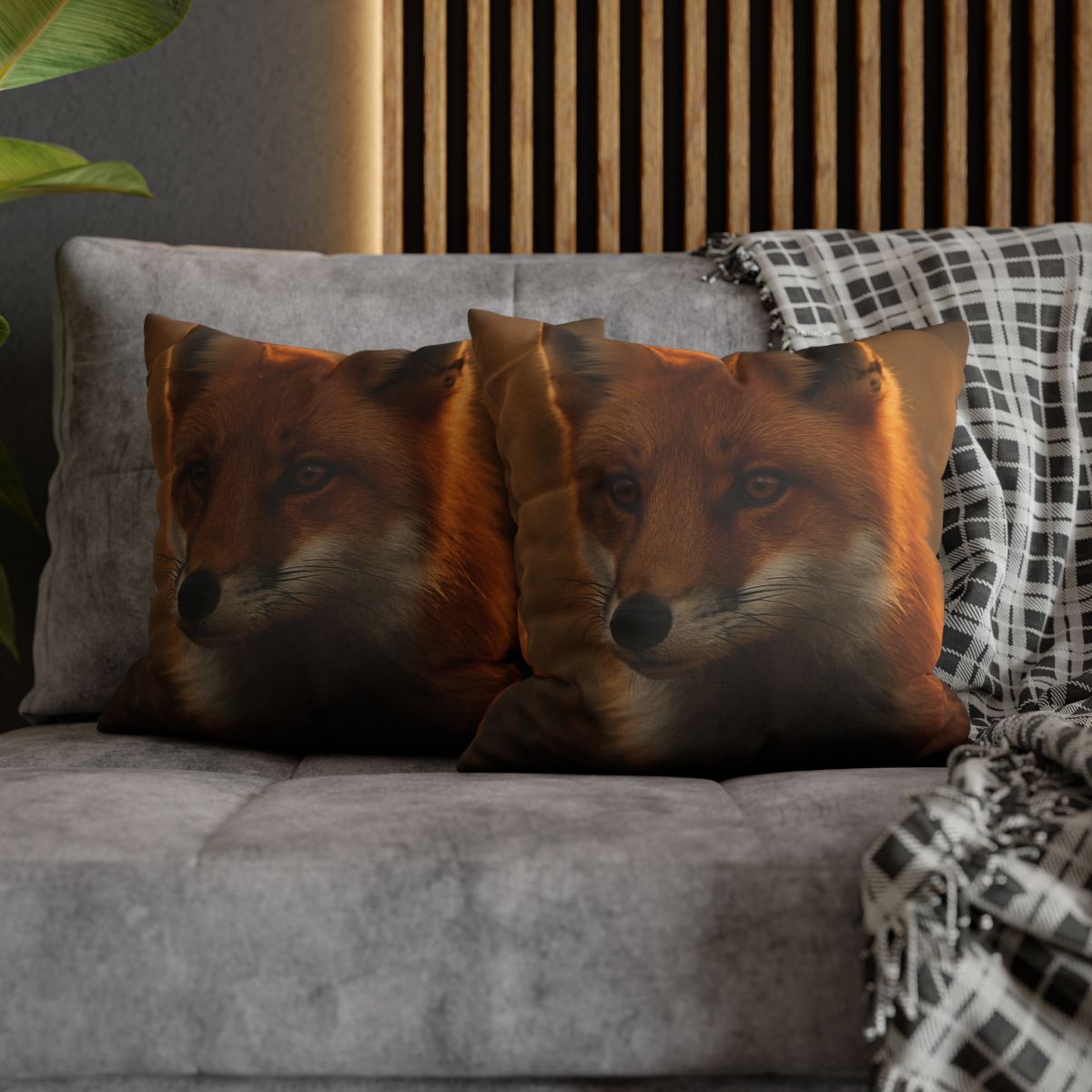 Crimson Whisper Red Fox soft cotton pillow cases