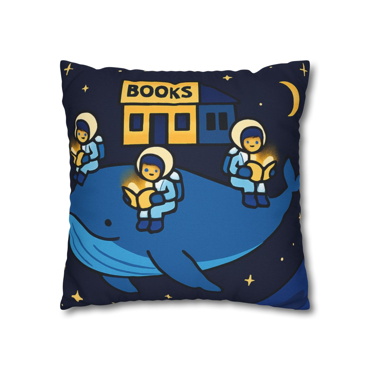 Starlight Library On A Floating Whale custom pillow cases