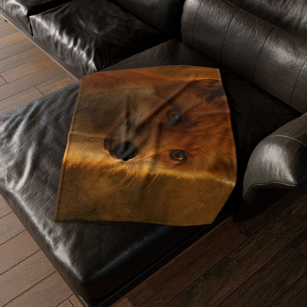 Crimson Whisper Red Fox soft fleece blankets