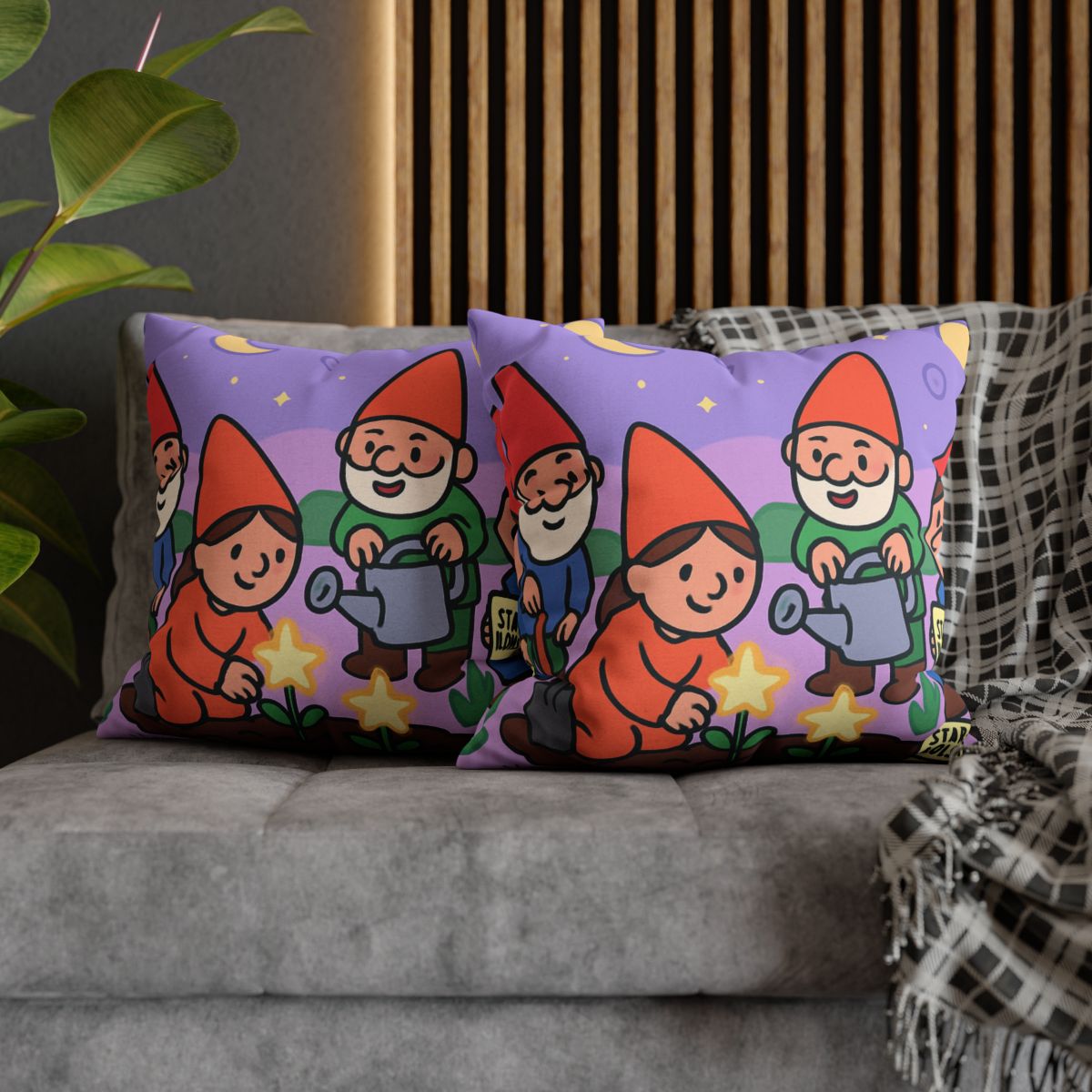 Galactic Garden Gnomes unique gift pillow cases