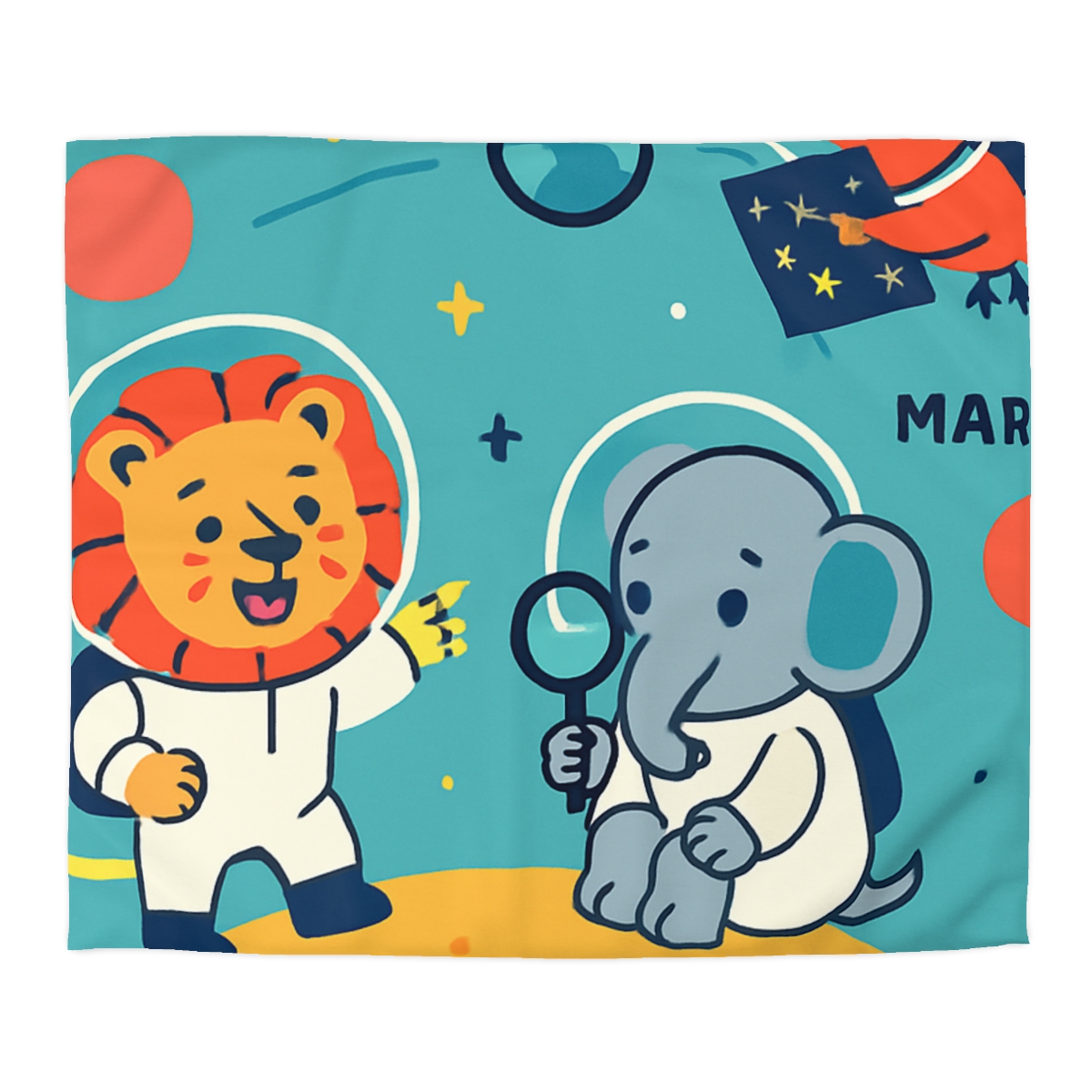 Starry Science Safari designer printed duvets