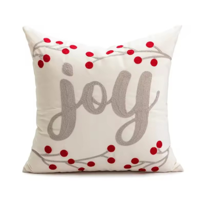 Christmas Geometric Tufted Embroidered Pillowcase