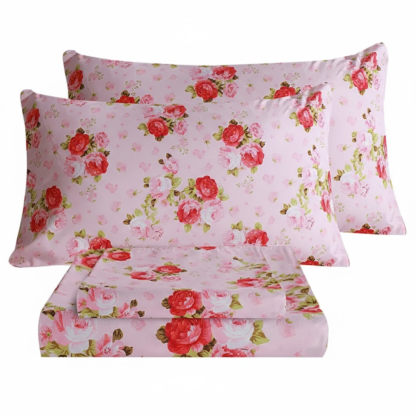 Pack Of 4 Floral Cooling Ultra Soft Bed Sheets