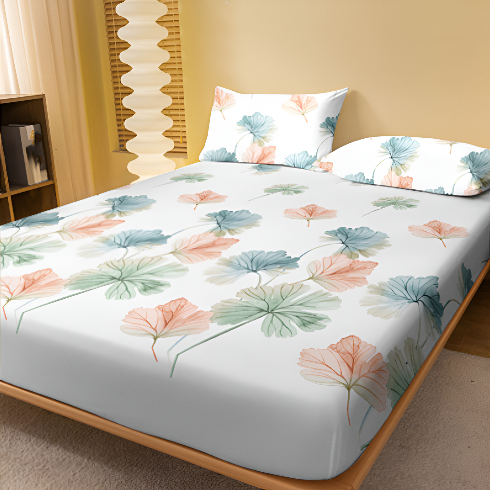 Modern Printed Fitted Bed Cover Set 