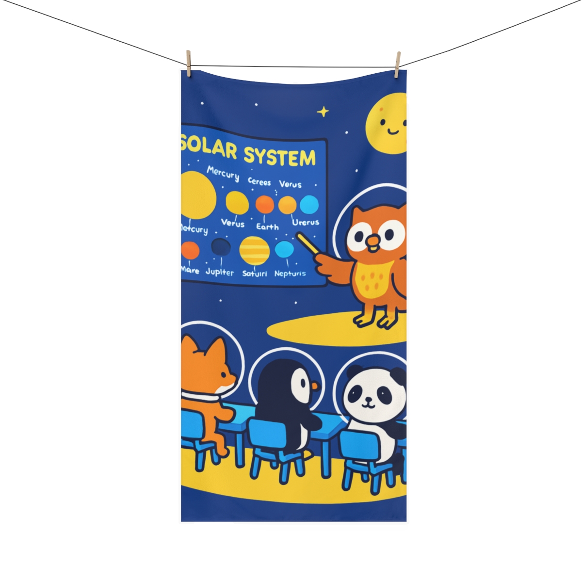 Space School For Animal Astronauts decorative home towels