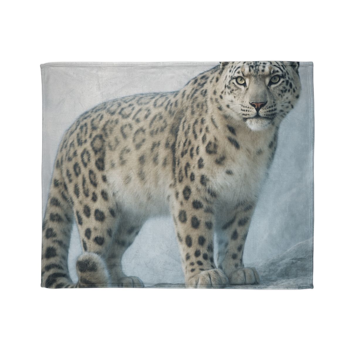 Frost Summit Snow Leopard decorative home blankets
