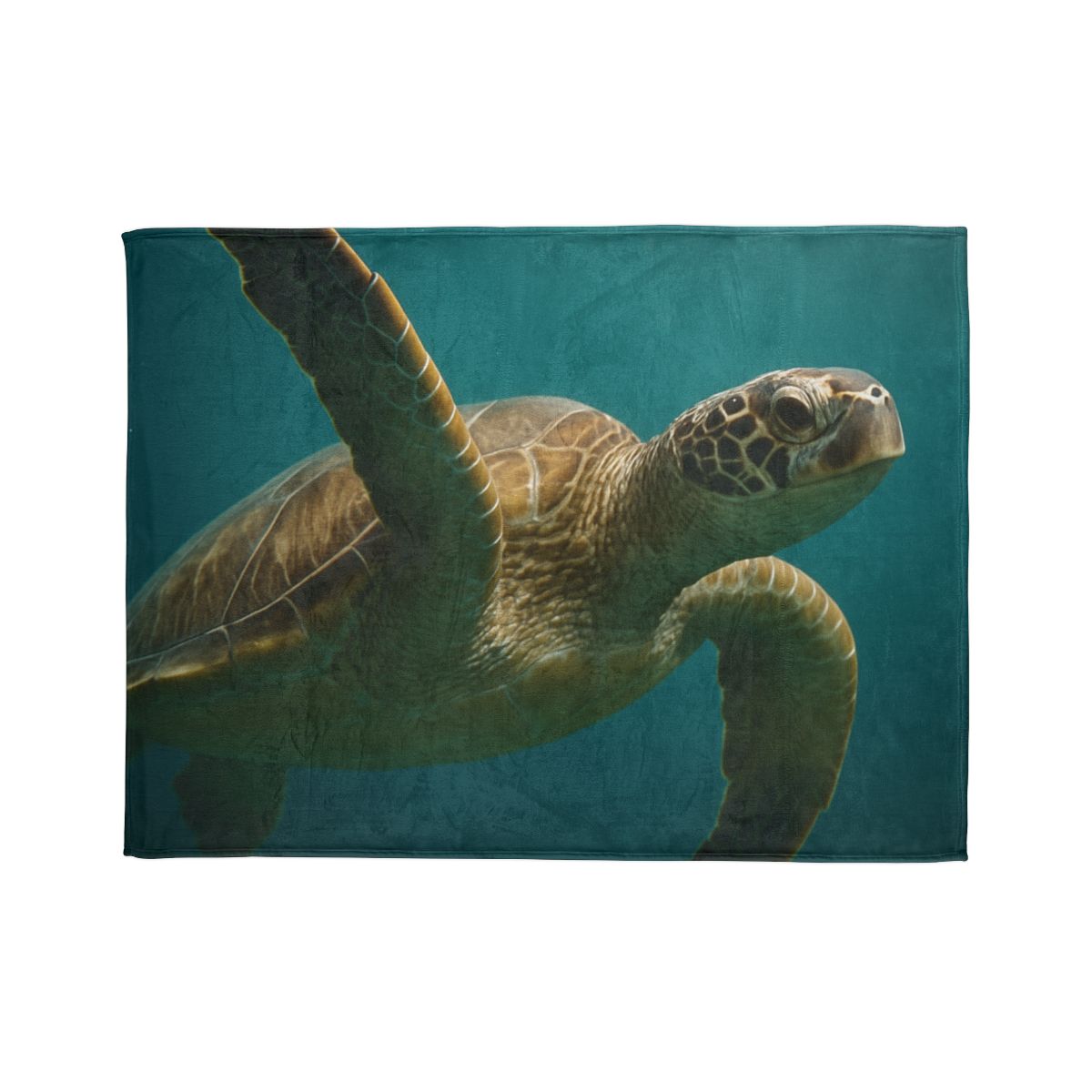 Nebula Glide Green Sea Turtle designer printed blankets