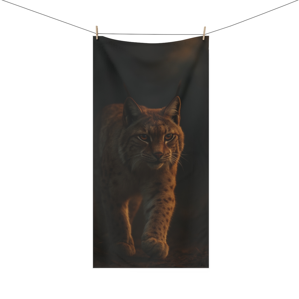 Twilight Prowler Eurasian Lynx soft cotton towels