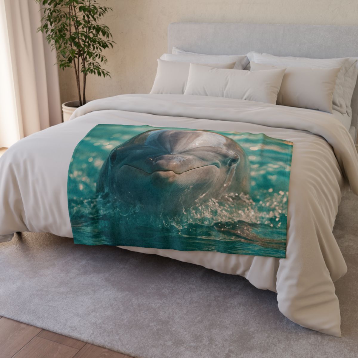 Coral Realm Dolphin trendy patterned blankets