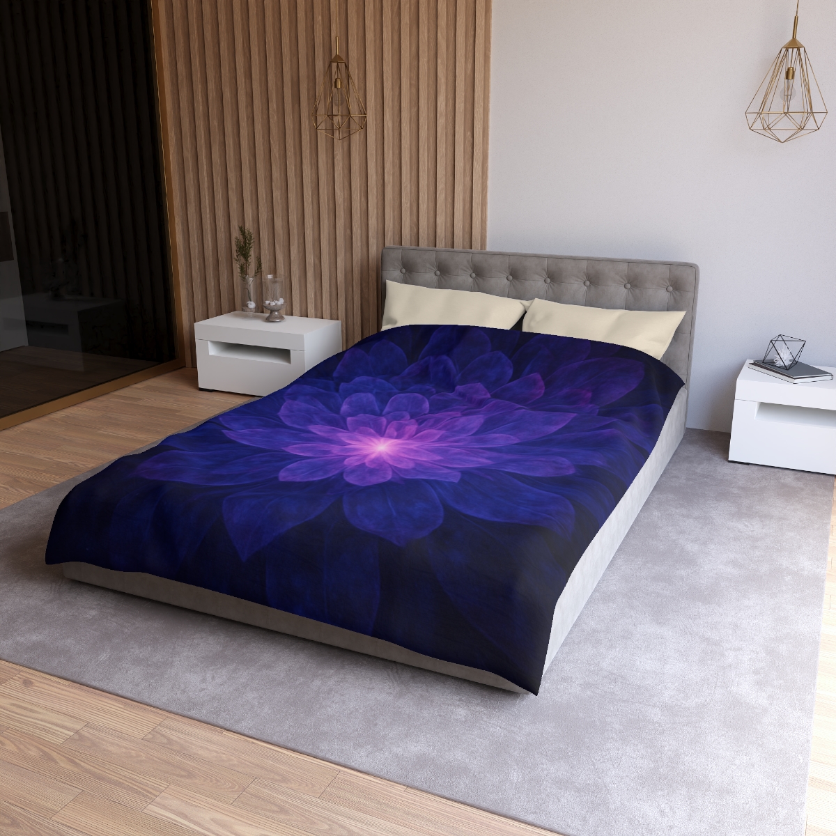 Nebula Petal Radiance designer printed duvets
