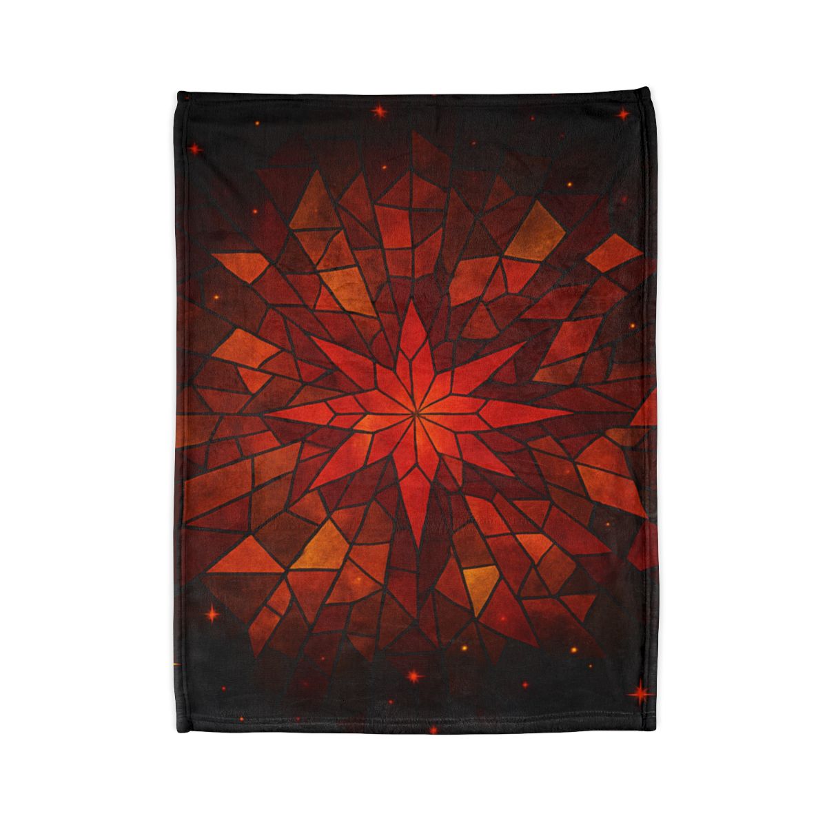 Crimson Starburst Mosaic trendy patterned blankets