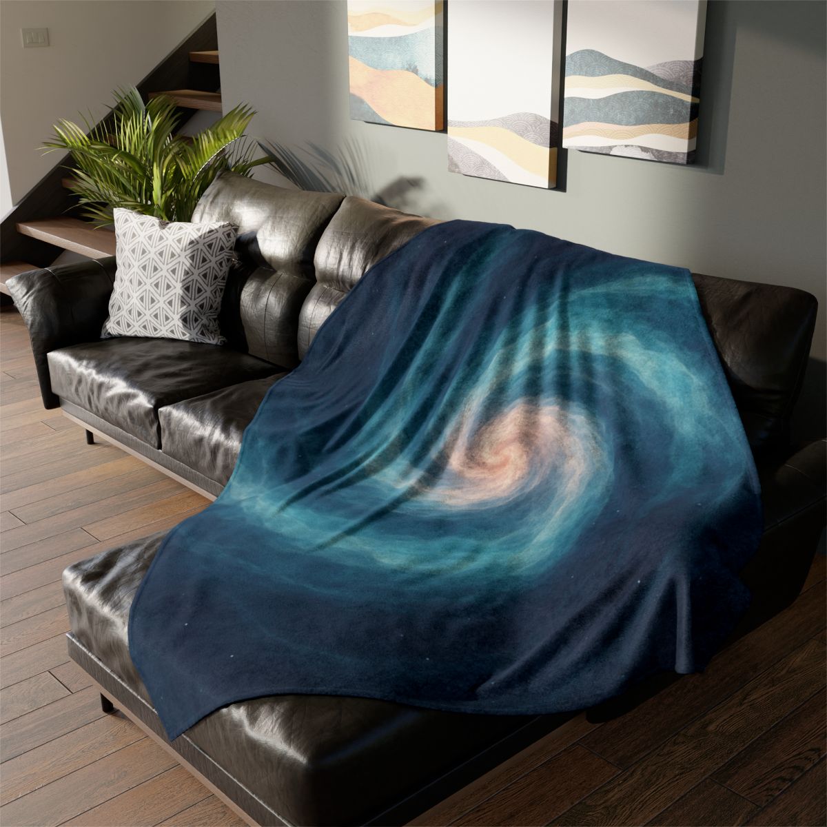 Nebula Silk Spiral soft fleece blankets
