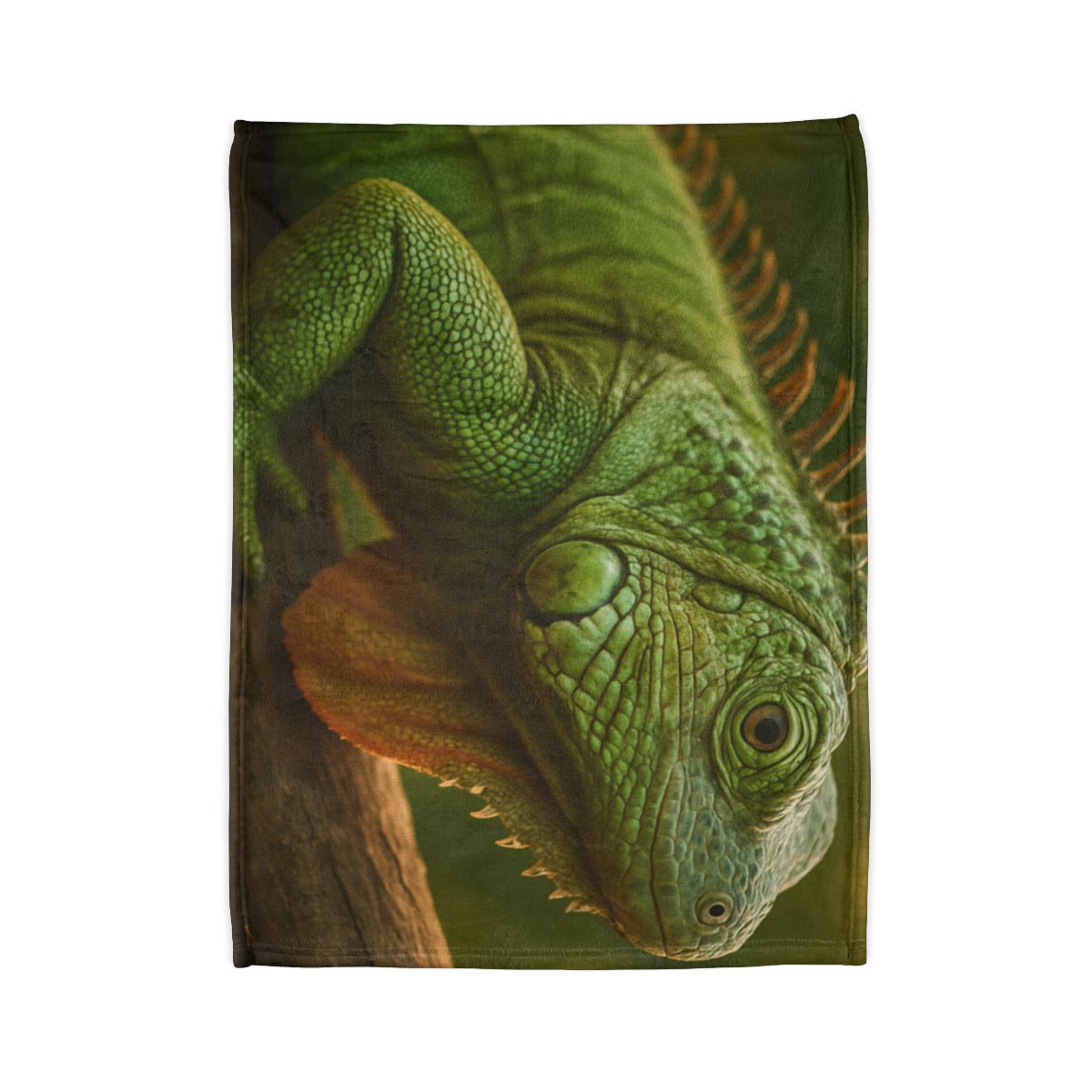 Orbit Glow Green Iguana soft fleece blankets