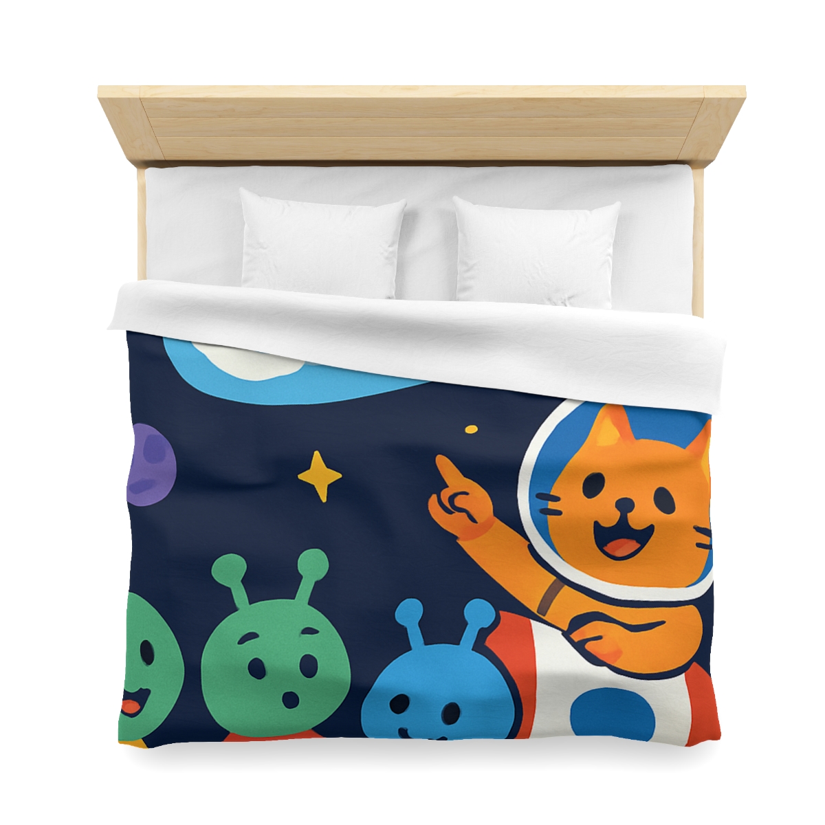 Comet Classroom With Captain Cat personalized bedding duvets
