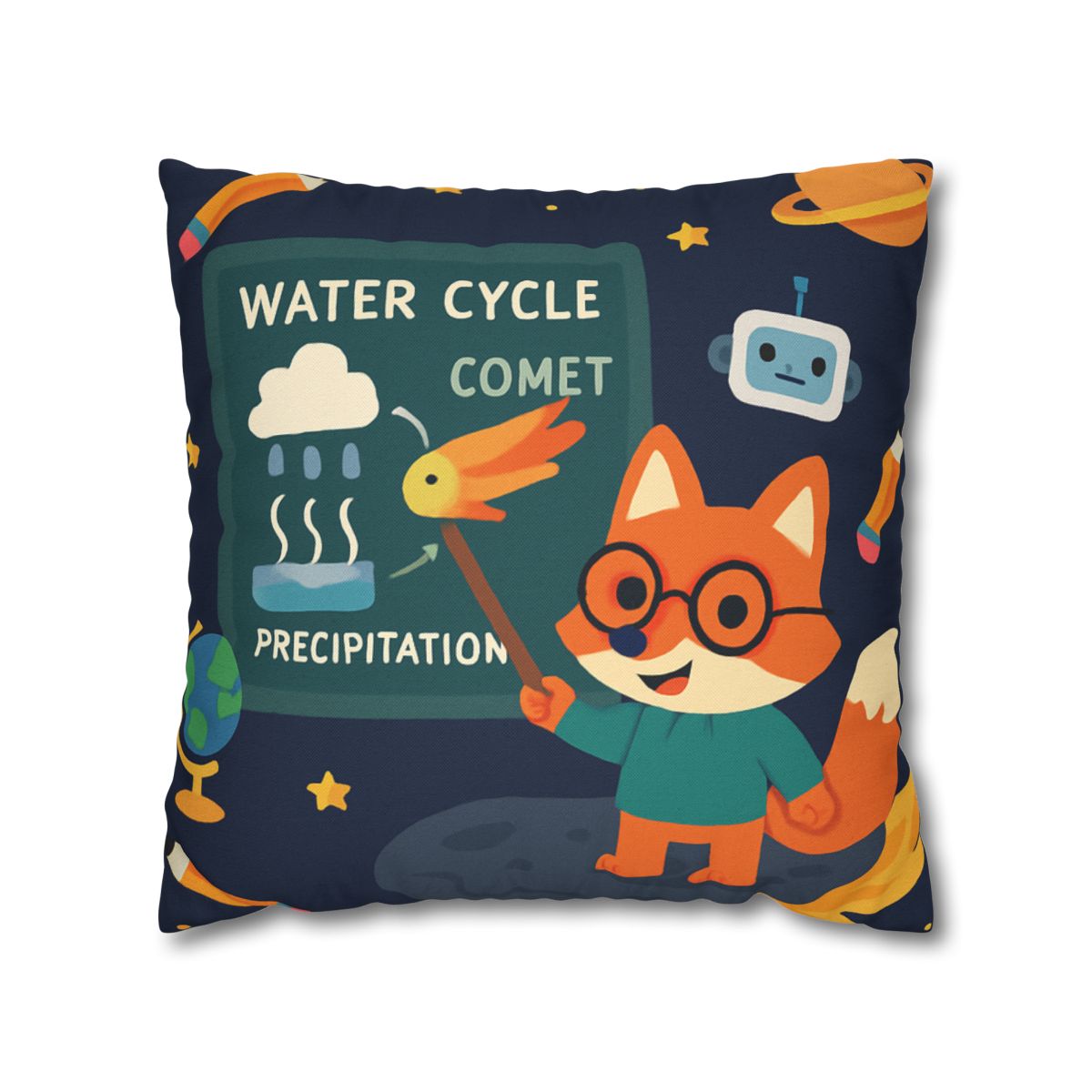 Comet Classroom With Professor Fox soft cotton pillow cases