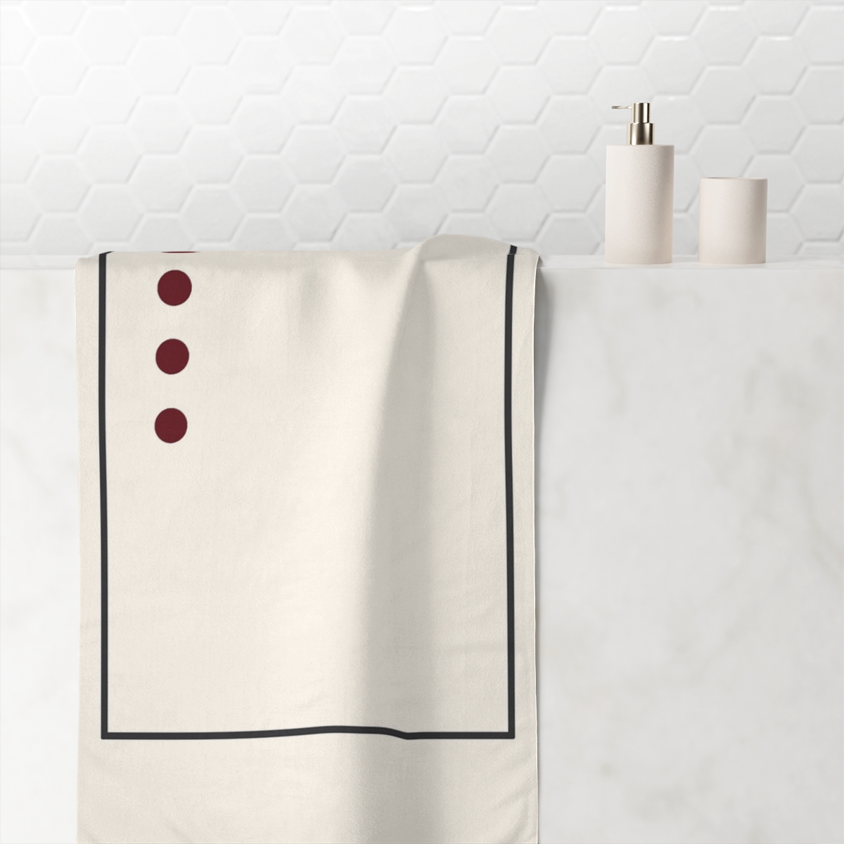 Minimal Dot Column And Frame Pause designer printed towels
