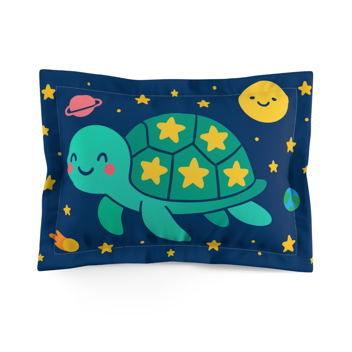 Cosmic Turtle Explorer designer printed pillows