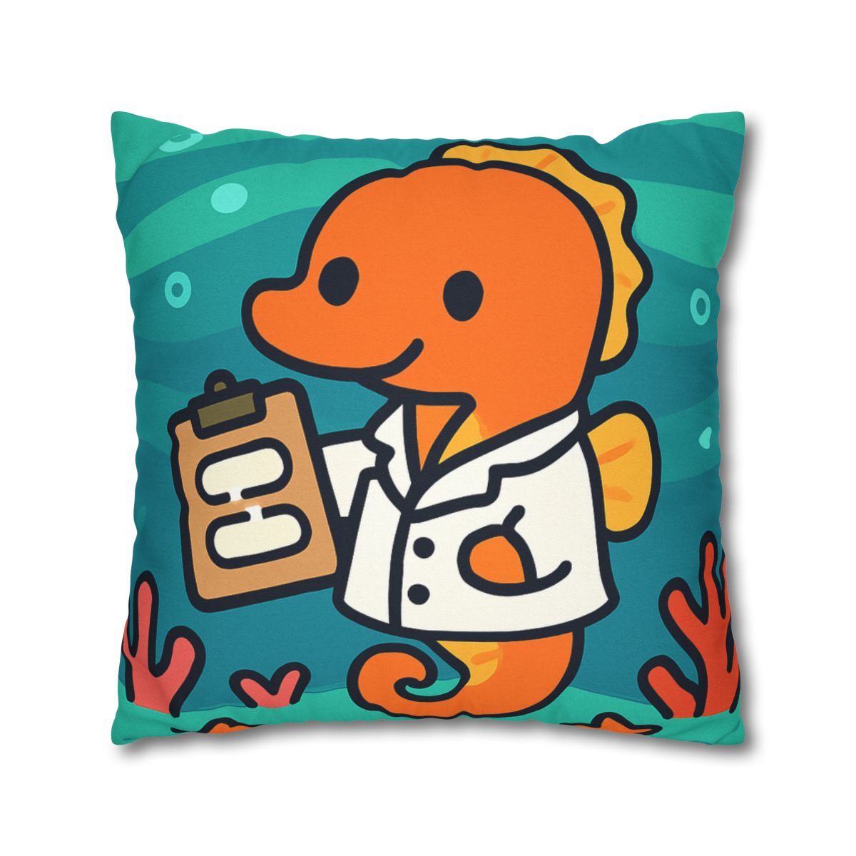 Aurora Reef Seahorse Scientist designer print pillow cases