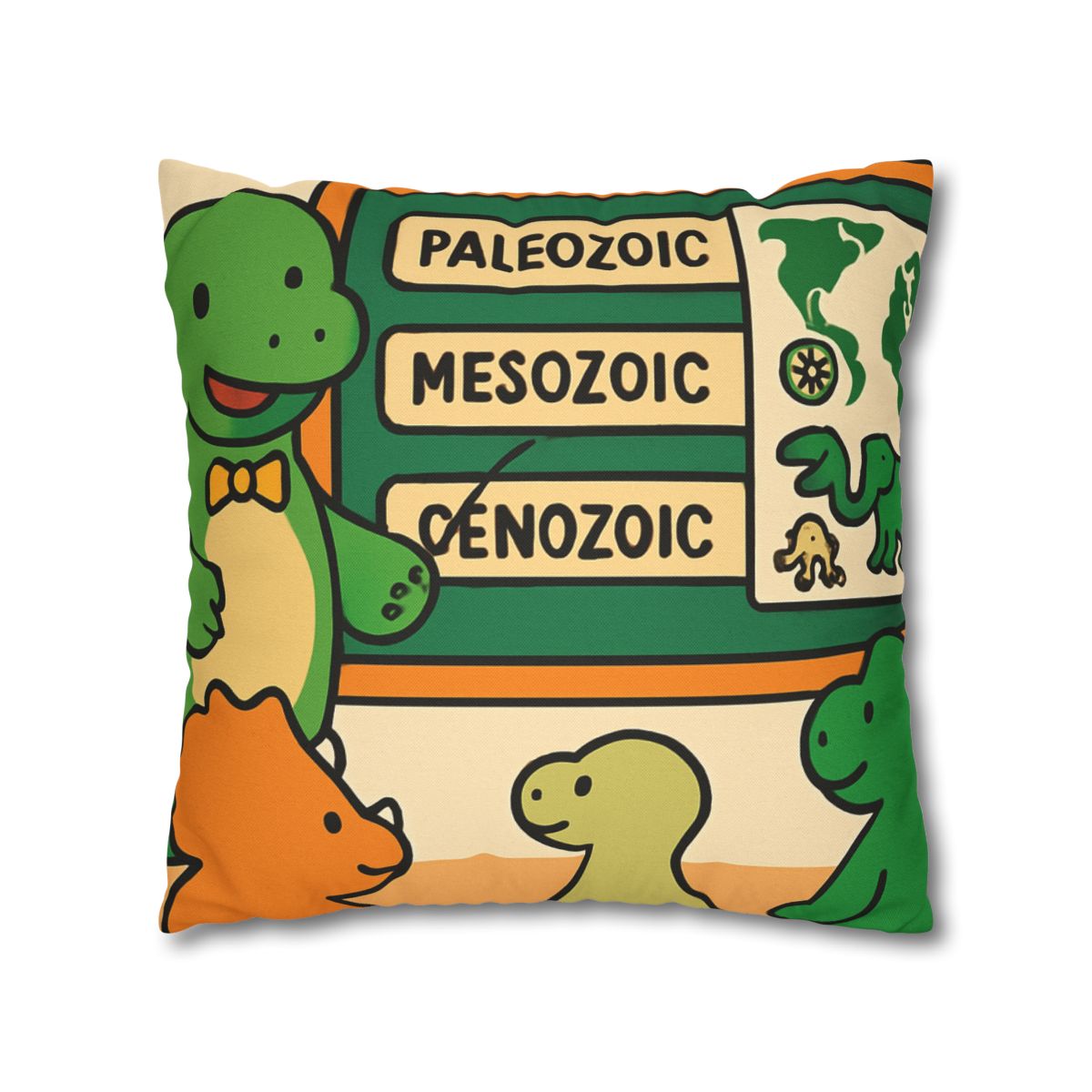 Time Traveling Dino Classroom soft cotton pillow cases
