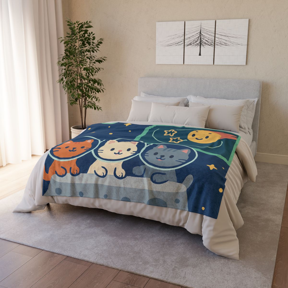 Comet Classroom For Curious Kittens decorative home blankets