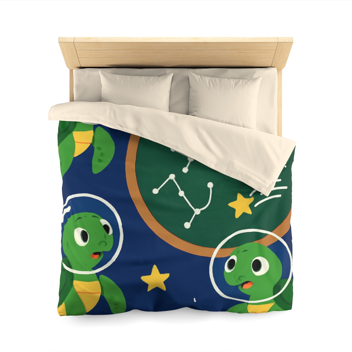 Space School Of Curious Sea Turtles soft comforter duvets
