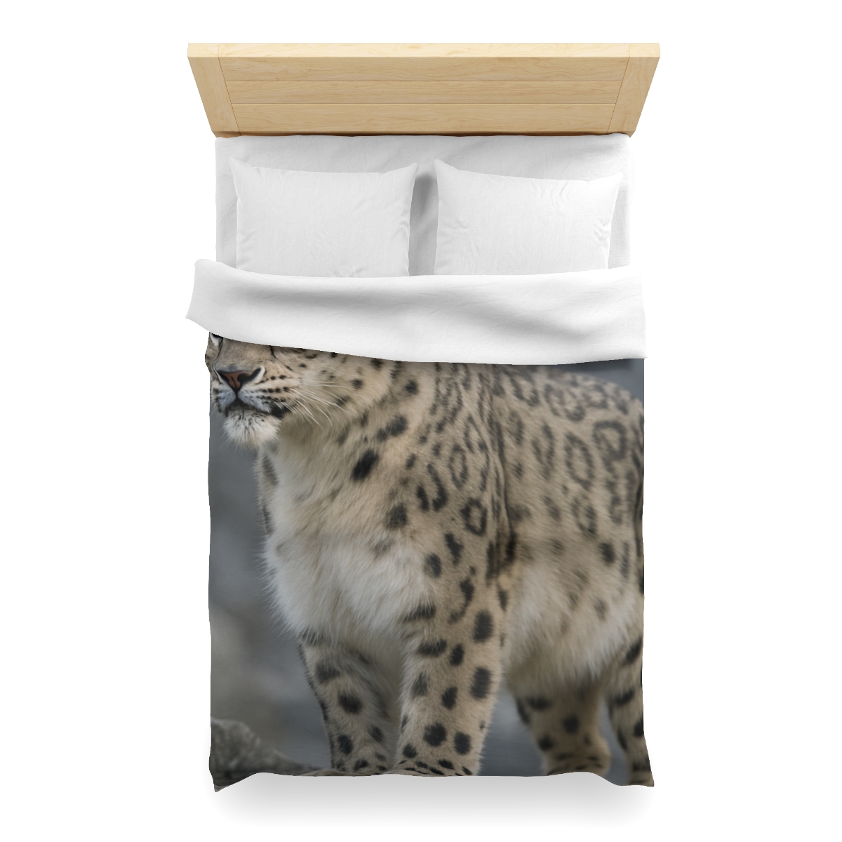 Snow Leopard Silent Summit designer printed duvets