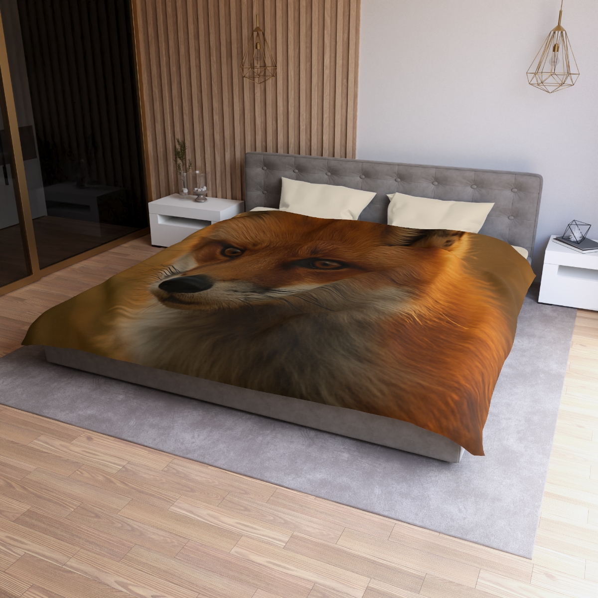 Crimson Whisper Red Fox custom duvets