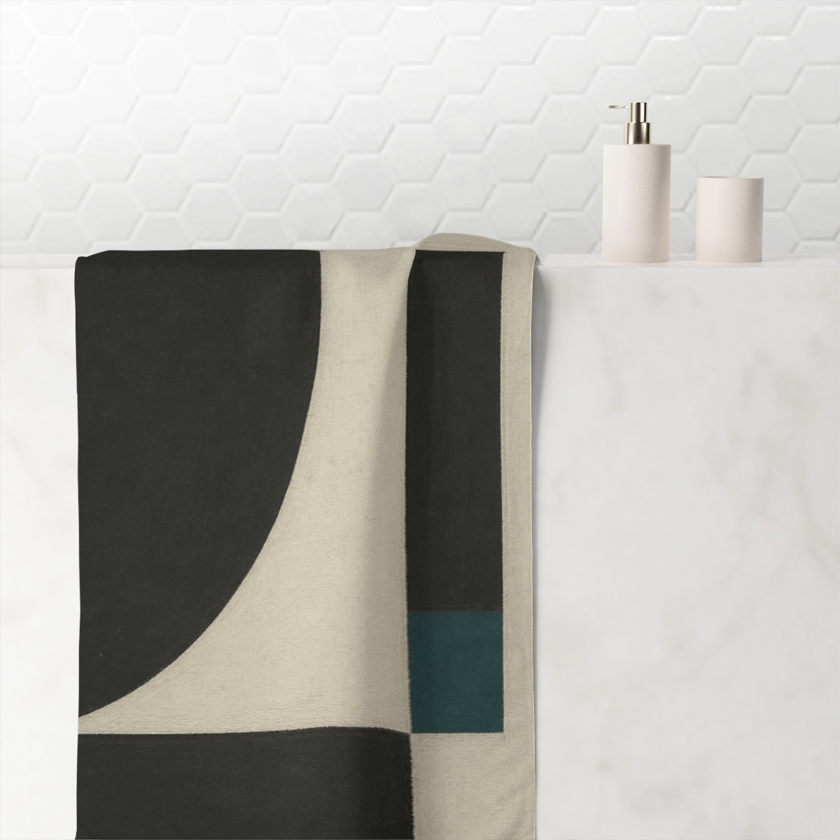 Offset Arc And Twin Blocks personalized bath towels