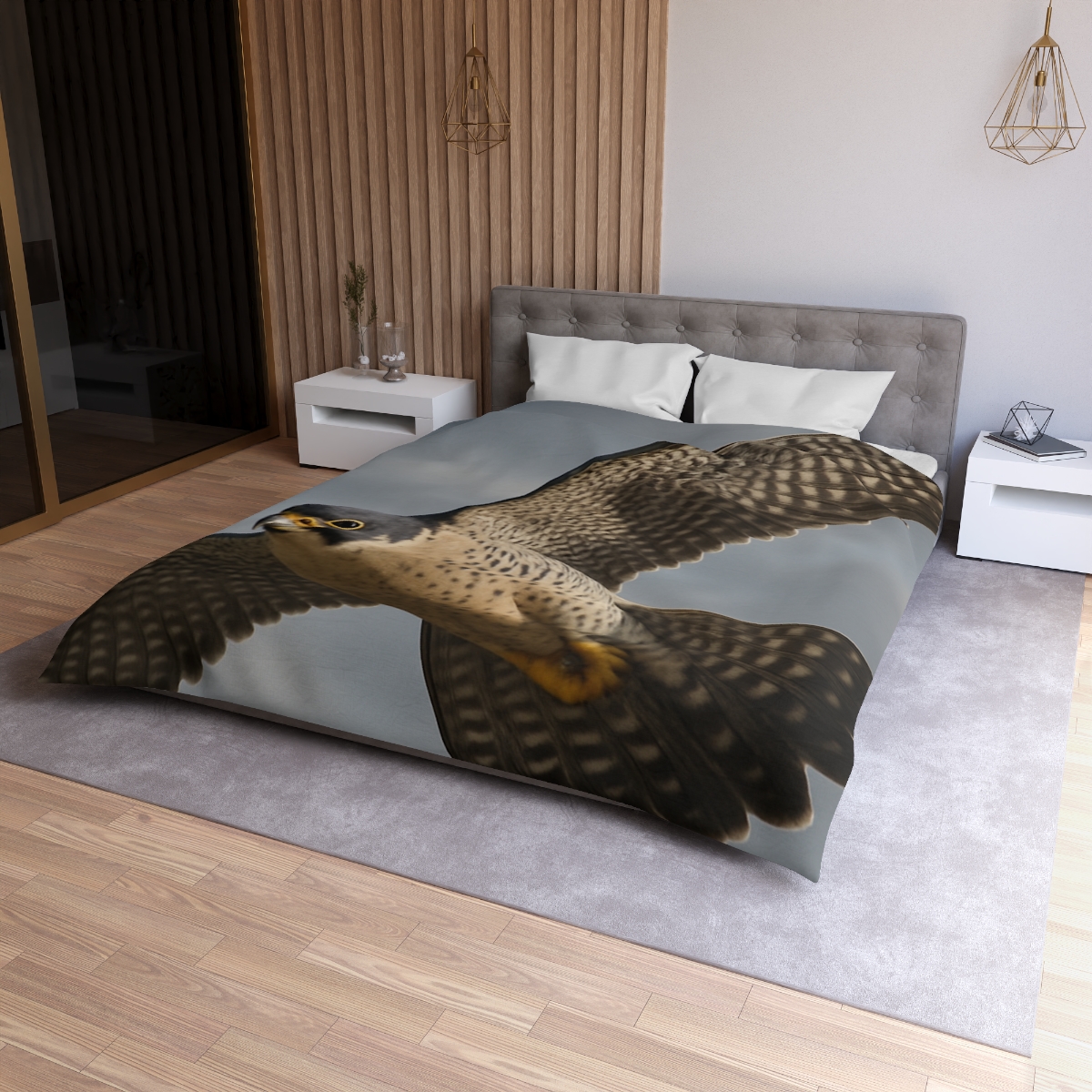Sky Lance Peregrine Falcon personalized bedding duvets
