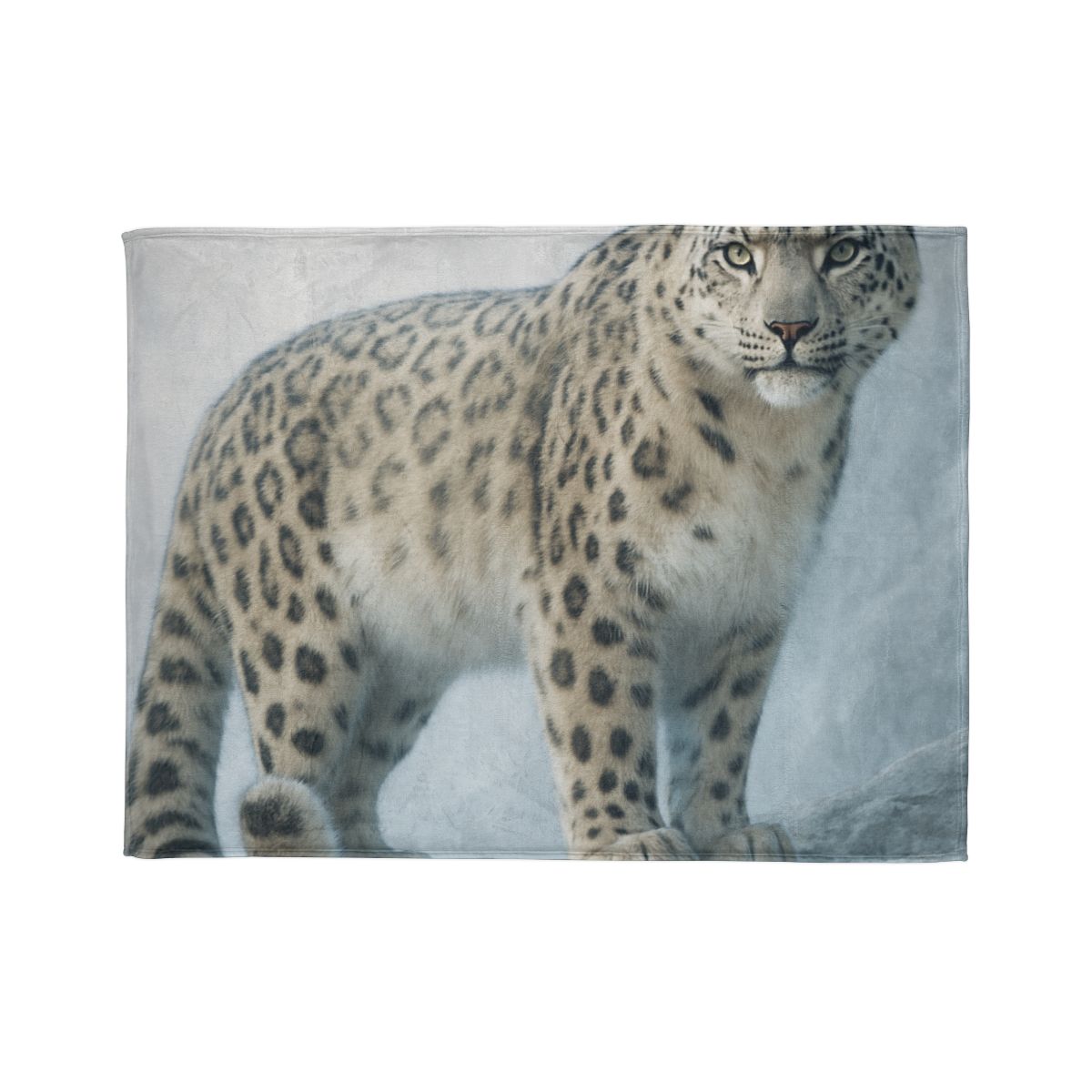 Frost Summit Snow Leopard decorative home blankets