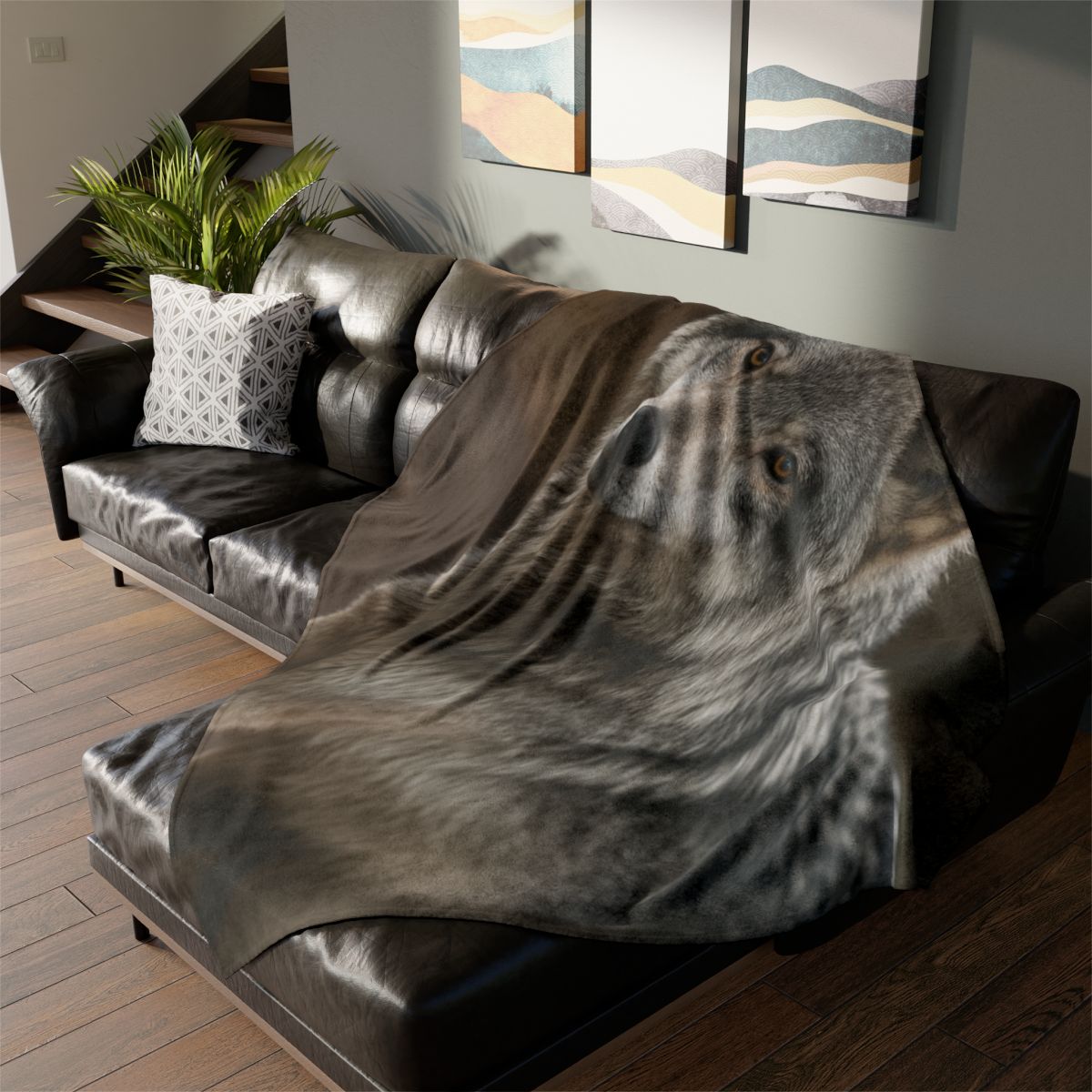 Silver Gaze Gray Wolf decorative home blankets
