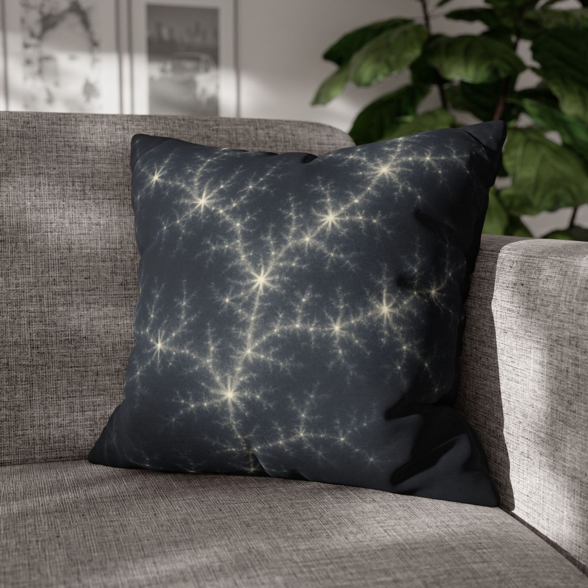 Starlit Fractal Cluster Drift stylish decorative pillowcases