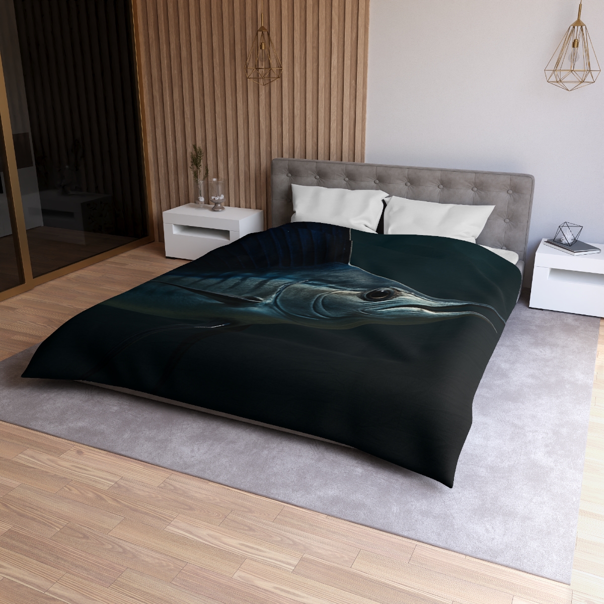 Silver Wake Sailfish unique patterned duvets