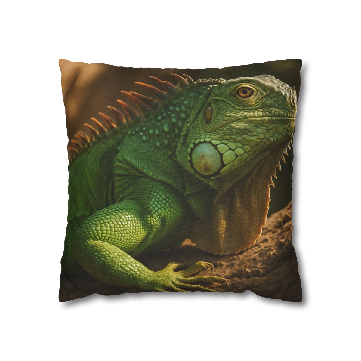 Sunlit Perch Green Iguana soft cotton pillow cases