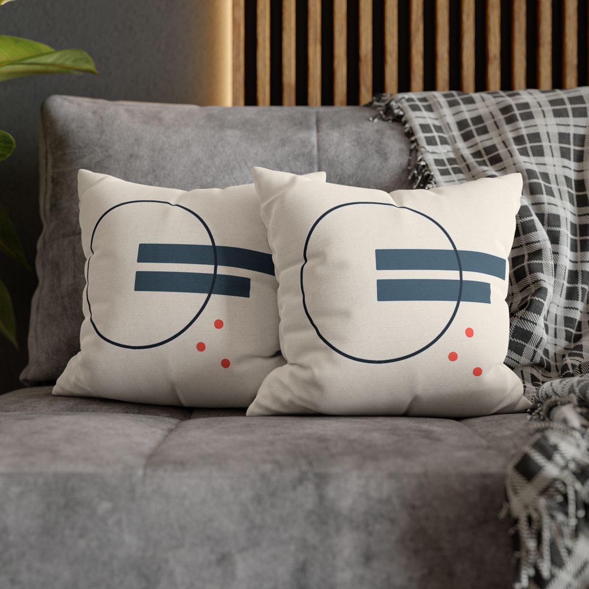 Offset Ring With Split Bars designer print pillow cases