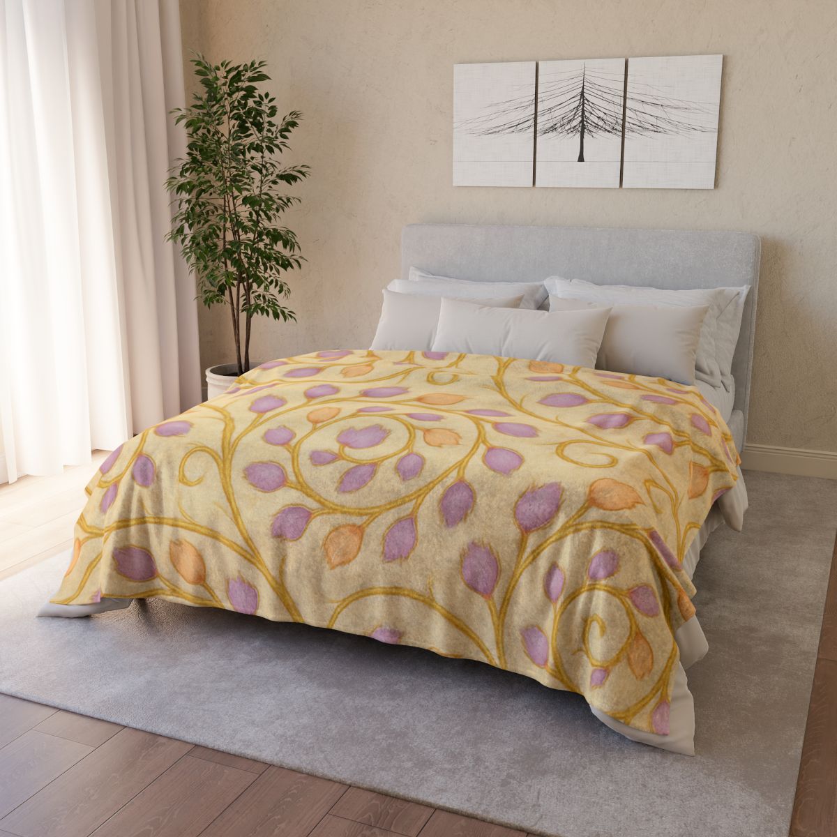 Bud Spiral Tapestry designer printed blankets