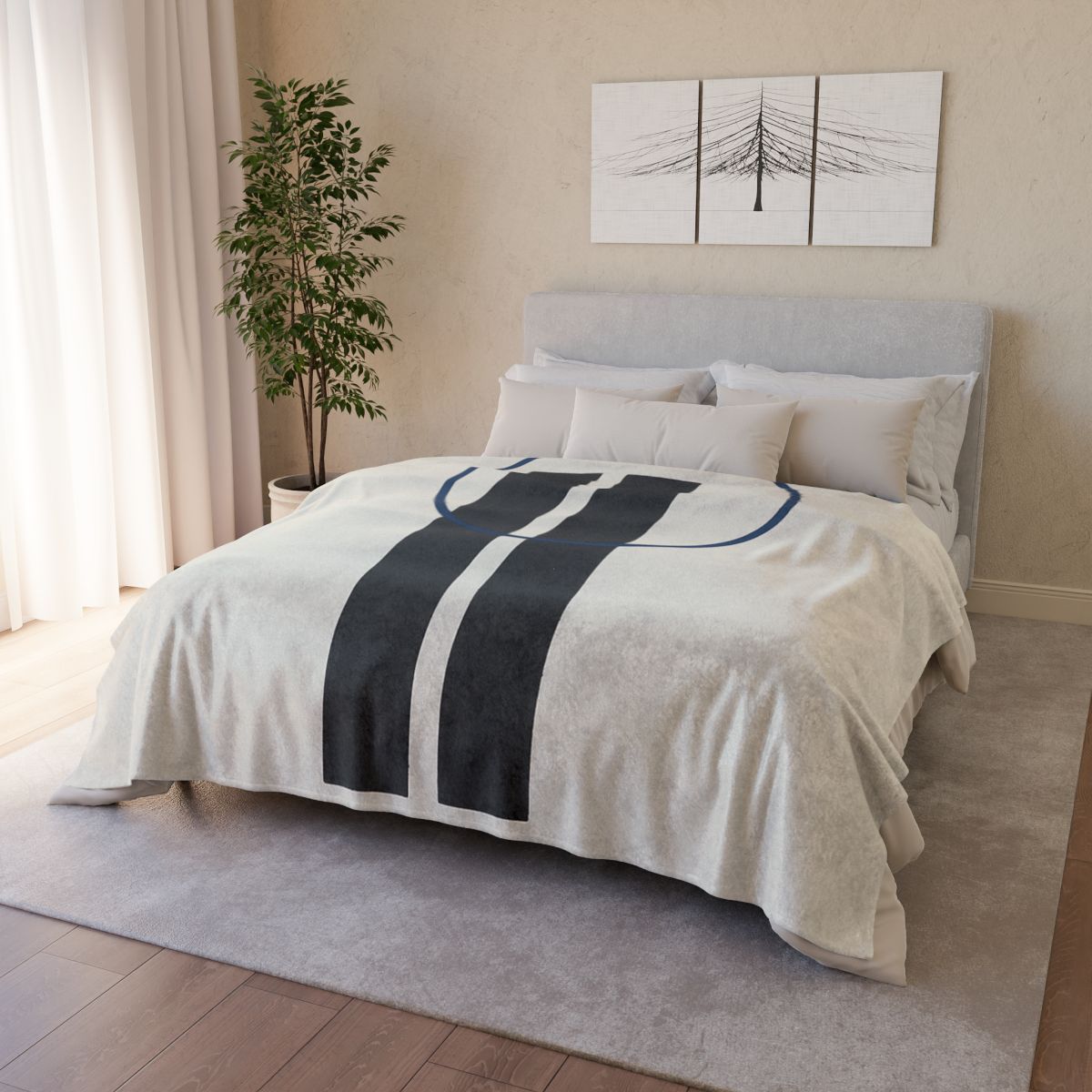 Split Column And Orbiting Ring soft fleece blankets