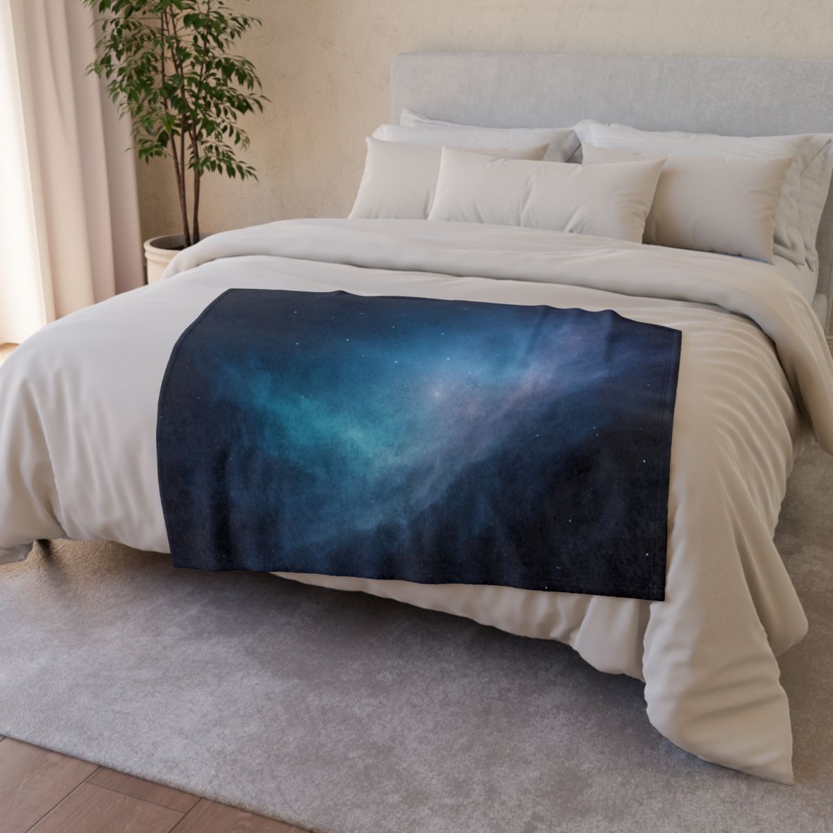 Luminous Void Tidal Bloom designer printed blankets